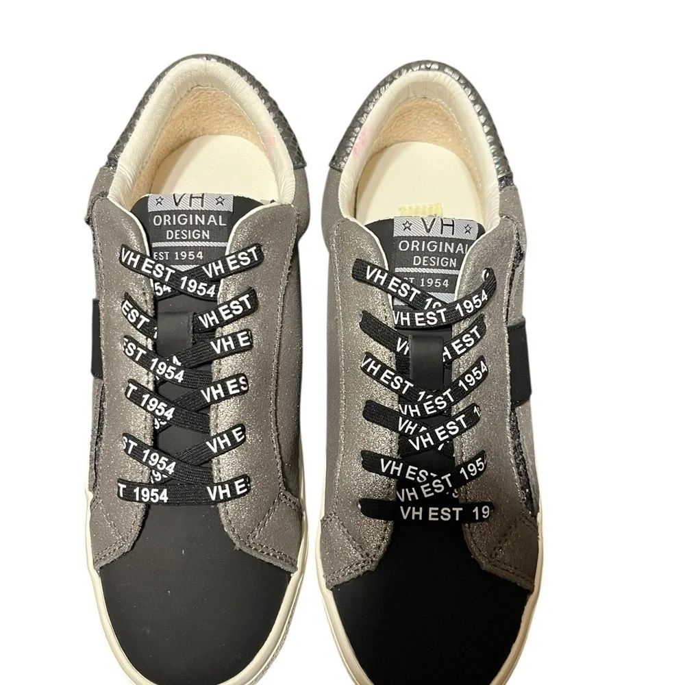 Vintage Havana Black and Silver Sneakers With Sequin Accents New In Box